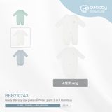 Body dài tay cài giữa cổ Peter pant 2 in 1 Bambus Bubaby BBB2102A3.06MA03