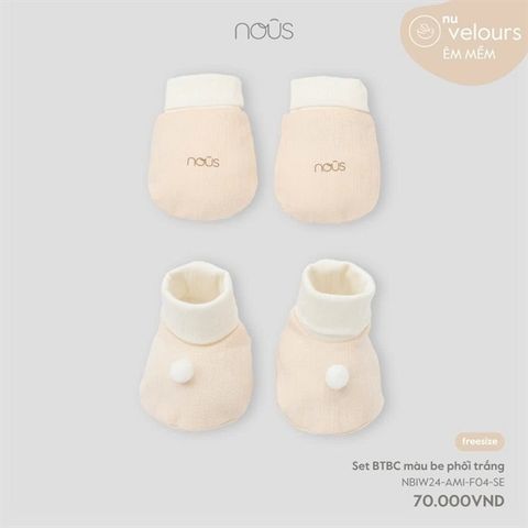 Set bao tay, bao chân caro ghi phối be Nous