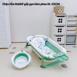 Chậu tắm Holla Thỏ gấp gọn kèm phao có nhiệt kế HL-03224
