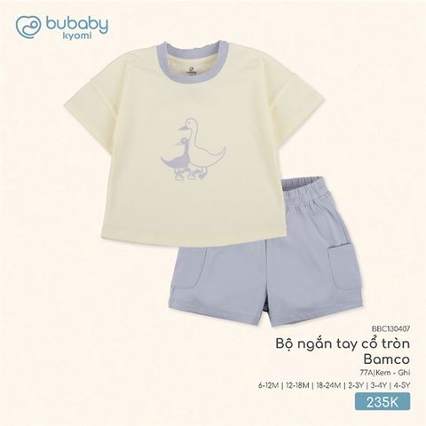 Bộ ngắn tay cổ tròn Bamco Bubaby BBC130407.03Y77A