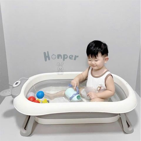 Chậu tắm Honper gấp gọn kèm phao có nhiệt kế