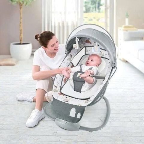 Nôi đa năng ru ngủ kết hợp ghế ngồi đọc sách có bàn đạp chân 8208 Mastela