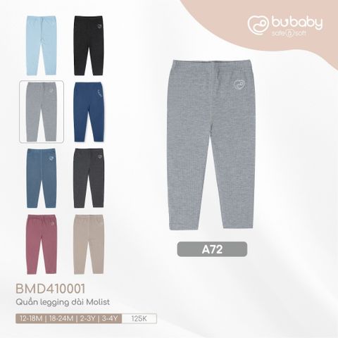 Quần dài legging Molist Bubaby - Ghi A72 - 2-3y
