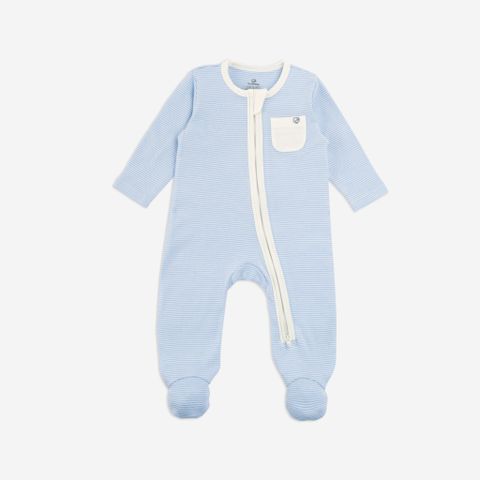 Promo Body dài tay khóa giữa Bamco Bubaby - Kẻ hồng A86 - 6-9m
