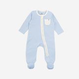 Promo Body dài tay khóa giữa Bamco Bubaby - Kẻ hồng A86 - 6-9m