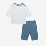 Promo Bộ tay lỡ tay lỡ cổ chồm Bambus Glory Bubaby - Trắng in vương miện vàng C54 - 3-6m