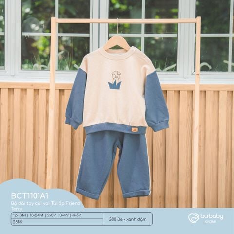 Bộ dài tay cài vai Túi ốp Friend Terry Bubaby BCT1101A1.03YG80