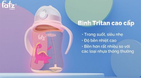 Bình hút Tritan bật hút 2 tay cầm với phao 360 độ Fatz