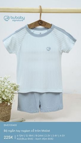 Bộ ngắn tay raglan cổ tròn Molist Bubaby BMD130400.03YK62