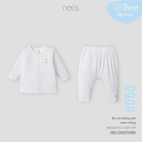 Bộ cài thẳng dài màu trắng Nous NB2S25-SC3-U03-SW-0M
