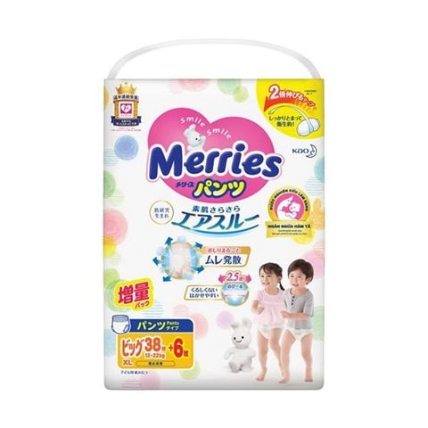 Bỉm tã quần Merries cộng miếng