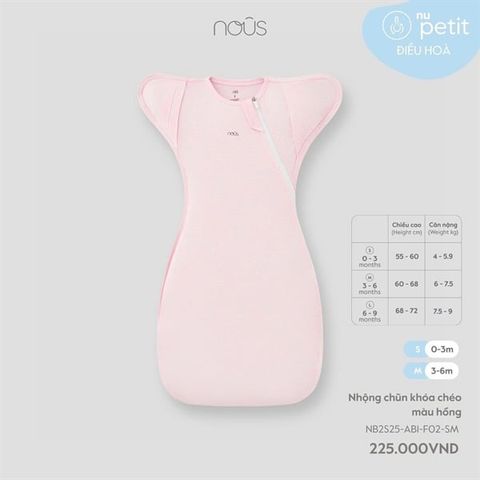 Nhộng chũn khóa chéo màu hồng Nous NB2S25-AB1-F02-SM-S