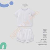 Bộ cộc tay kẻ trắng ghi Nous NL2S25-SC2-M03-TW-0M