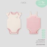 Set 2 bodysuit màu hồng phối be Nous NB2S25-TB2-F03-PM-0M