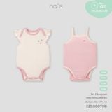 Set 2 bodysuit màu hồng phối be Nous NB2S25-TB2-F03-PM-0M