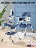 Ghế ăn dặm Umoo có bánh gấp gọn ngả lưng 05145