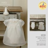 Set bodysuit trắng phối váy và mũ kiểu màu be Nous NE3S25-GS1-F03-SM-1Y