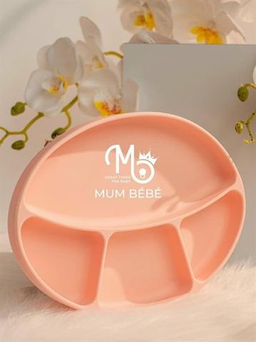 Khay ăn dặm Mum bébé Silicon cao cấp - Be - 12*12*5.5 cm
