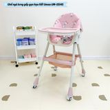 Ghế ăn dặm Umoo có bánh gấp gọn ngả lưng họa tiết