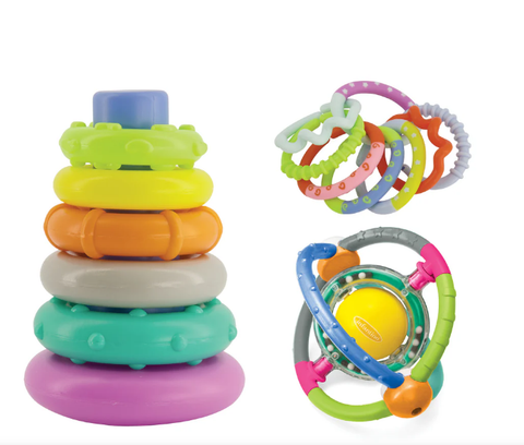 Đồ chơi Tháp xếp chồng, vòng tròn khám phá và quả cầu - Box of Cheer Infantino
