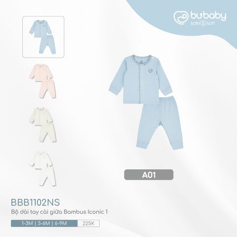 Bộ dài tay cài giữa Bambus Iconic 1 Bubaby