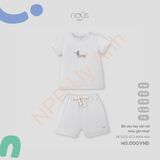 Bộ cộc tay cài vai màu ghi nhạt Nous NL3S25-SC2-M04-MA-6M