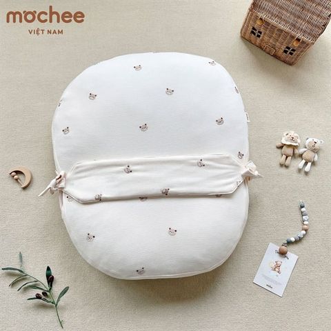 Gối chống trào ngược Cotton tổ ong dài kèm đai gối Mochee