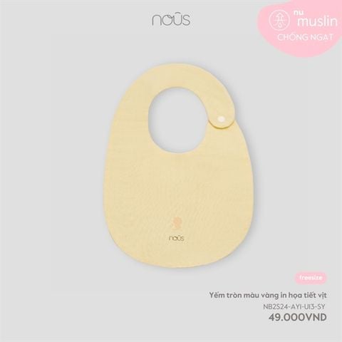 Yếm tròn màu trắng in hình dâu và cherry Nous