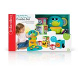 Set đồ chơi voi thả bóng và khối vuông phát triển tư duy - Busy Stack & Nest Ball Drop Happy Hoops Combo Set Infantino