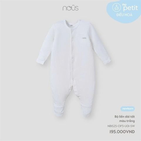 Bộ liền dài tất màu trắng Nous NB1S25-OP3-U01-SW-NB