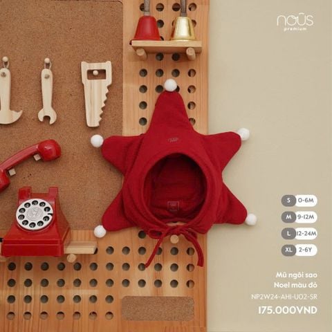 Mũ ngôi sao Noel màu đỏ Nous