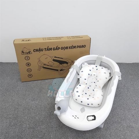 Chậu tắm HOLLA gấp gọn kèm phao có nhiệt kế HL-03204