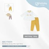 Bộ dài tay cài sau thêu ngực Dona 1110DN Bubaby