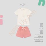 Bộ cộc tay cài vai áo màu be quần màu đỏ cam Nous NL3S25-SC2-F03-PR-6M