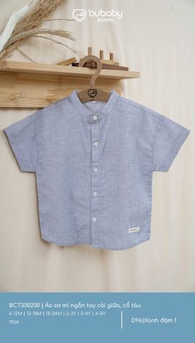 Áo sơ mi ngắn tay cài giữa, cổ tàu BCT330200.03YA51