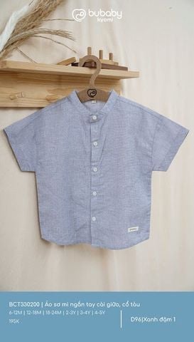 Áo sơ mi ngắn tay cài giữa, cổ tàu BCT330200.03YA51