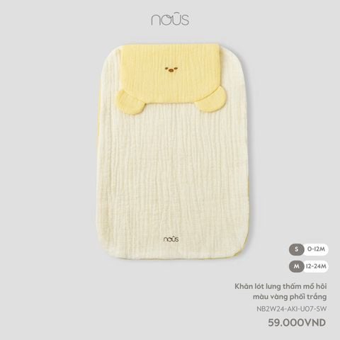 Khăn lót lưng thấm mồ hôi màu vàng phối trắng Nous NB2W24-AK1-U07-SW-S