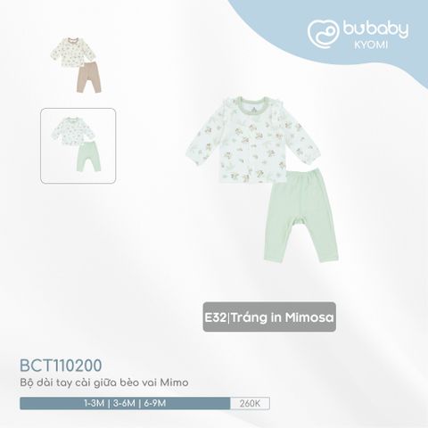Bộ dài tay cài giữa bèo vai Mimo Bubaby