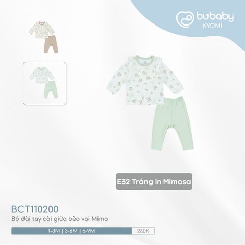 Bộ dài tay cài giữa bèo vai Mimo Bubaby