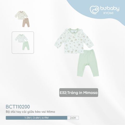 Bộ dài tay cài giữa bèo vai Mimo Bubaby