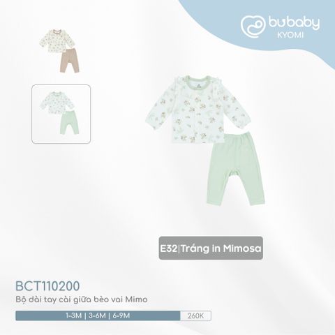 Bộ dài tay cài giữa bèo vai Mimo Bubaby