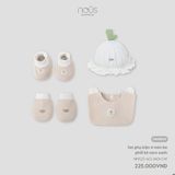 Set phụ kiện 4 món be phối kẻ caro xanh Nous NP1S25-AC1-M01-CW-NB