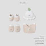 Set phụ kiện 4 món be phối kẻ caro xanh Nous NP1S25-AC1-M01-CW-NB