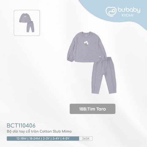 Bộ dài tay cổ tròn Cotton Slub Mimo Bubaby