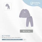 Bộ dài tay cổ tròn Cotton Slub Mimo Bubaby