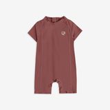 Bộ đồ bơi liền ngắn tay khóa sau Bu Aqua Bubaby