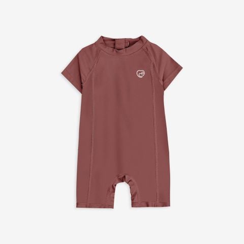 Bộ đồ bơi liền ngắn tay khóa sau Bu Aqua Bubaby