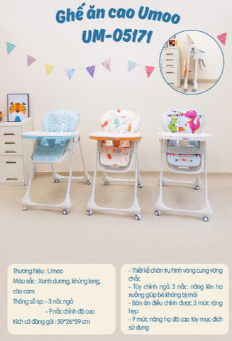 Ghế ăn dặm Umoo cao Umoo-05171