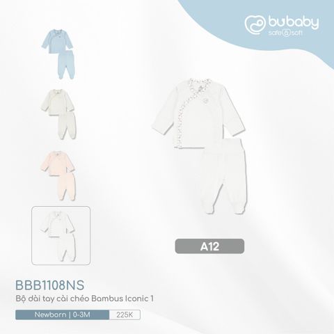 Bộ dài tay cài chéo Bambus Iconic 1 Bubaby