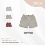 Quần đùi Bubaby bé trai Túi ốp Kaki
